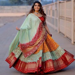 Gamthi work navratri lehenga choli